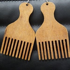 Hair pick earrings